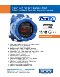 Thumbnail of document Manual - PD8-6310 ProtEX-MAX Explosion-Proof Pulse Input Batch Controller